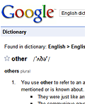 Cropped screenshot of the Google Dictionary