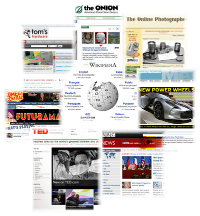 a collage of various websites
