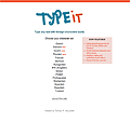 Screenshot of the TypeIt homepage