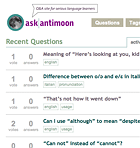 Thumbnail of the Ask Antimoon homepage